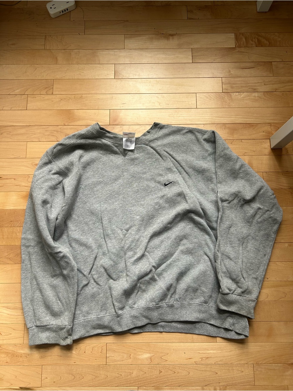 Nike Light Gray Crewneck Sweatshirt with Small Swoosh